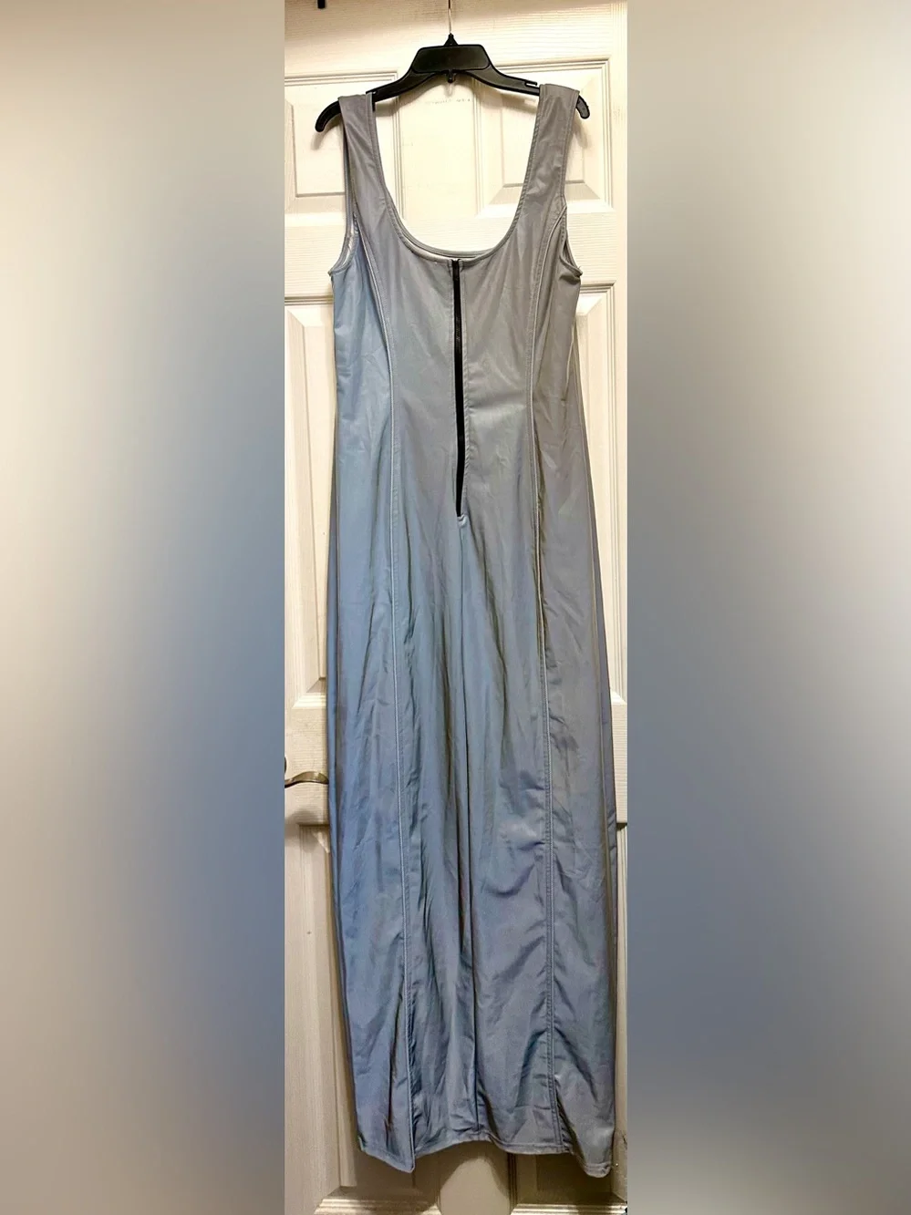 Fashion Nova Light Gray Sleeveless Wide-Leg Jumpsuit